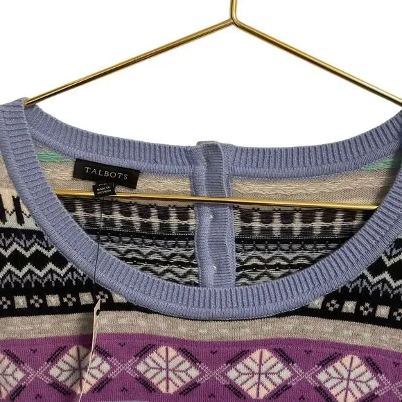 Talbots Fair Isle Wool Blend Crewneck Sweater Size XL NWT - Picture 4 of 12